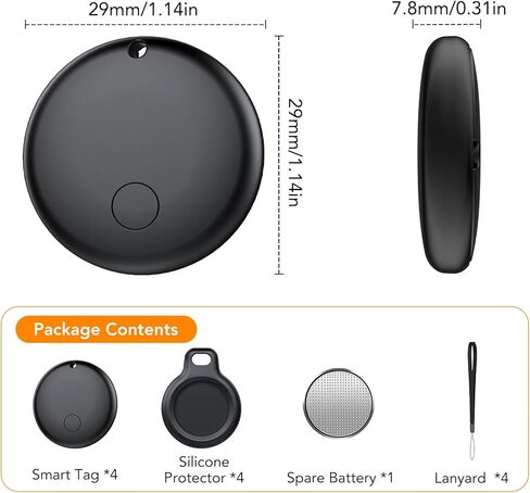 جهاز تعقب Android، علامات تعقب بلوتوث، يعمل مع Google's Find Hub(Android)، العلامات الذكية للأمتعة والمحفظة والمركبات والمفاتيح (ليست لنظام iOS) 4 عبوات in Kuwait