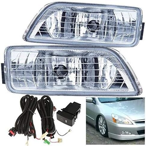 Clear Lens Fog Light Kit Compatible with 2006 2007 Honda Accord Sedan 4 Door Sedan (JDM bumper only) in Kuwait