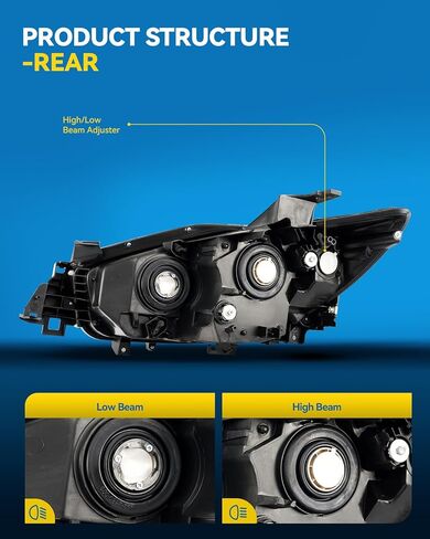 PHILTOP Headlights Assembly Compatible with 2013-2016 Mazda CX-5,Chrome Housing Clear Lens Amber Reflector,Halogen Headlamps (Driver + Passenger Side) in Saudi Arabia