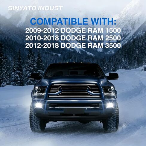 مجموعة مصابيح الضباب LED تناسب 1500 2009-2012 دودج رام، 2010-2018 دودج رام 2500، 2012-2018 دودج رام 3500 لاستبدال مصابيح الضباب الأصلية للشاحنة، معتمدة من وزارة النقل - زوج واحد in Kuwait