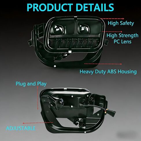 مجموعة مصابيح الضباب LED تناسب 1500 2009-2012 دودج رام، 2010-2018 دودج رام 2500، 2012-2018 دودج رام 3500 لاستبدال مصابيح الضباب الأصلية للشاحنة، معتمدة من وزارة النقل - زوج واحد in Kuwait