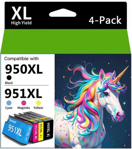 950XL 951XL Ink Cartridges Combo Pack Compatible Replacement for HP 950 951 Ink Cartridges Combo Pack Use with HP OfficeJet Pro 8600 8610 8620 8100 8630 8660 8640 8615 76DW 251DW (High Yield 4-Pack) in Kuwait