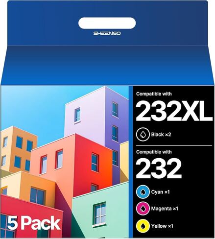 232XL Ink Cartridges Combo Pack Remanufactured Replacement for Epson 232 Ink Cartridge for Epson 232 232 XL T232 use for Epson XP-4205 XP-4200 Workforce WF-2930 WF-2950 Printer (5 Pack) in Kuwait