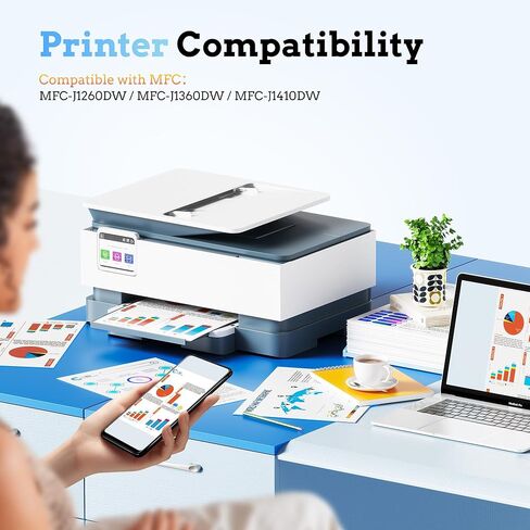 LC501 Ink Cartridges Compatible for Brother LC501 Ink Cartridge LC501 XL LC 501 MFC-J1360DW Ink Cartridge LC501 Series Ink for Brother Work Smart MFC-J1360DW MFC-J1260DW MFC-J1410DW Printer (4 Pack) in Saudi Arabia