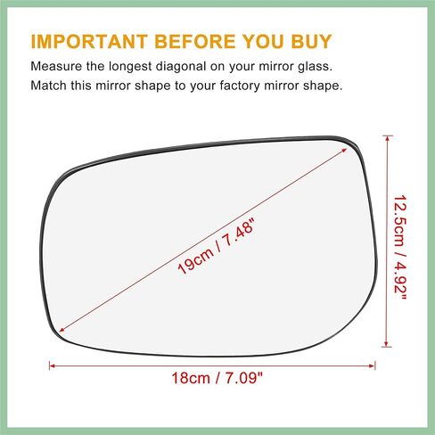 زجاج مرآة الرؤية الخلفية للجانب الأيسر غير ساخن مع لوحة دعم 879090D210 لسيارة Toyota Yaris 2006-2012 استبدال واضح in Kuwait