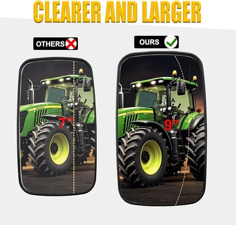 Tractor Mirrors,Forklifts Mirror, Universal Truck Mirror, Rear or Side View Reversing Mirrors 9x5inch 1Pcs in Kuwait