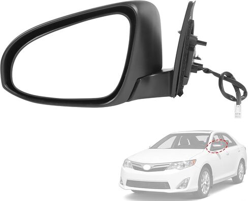 Door Mirror Left Driver Side Replacement For Toyota Camry 2012 2013 2014, Replace TO1320275, Black 3PINS in Kuwait