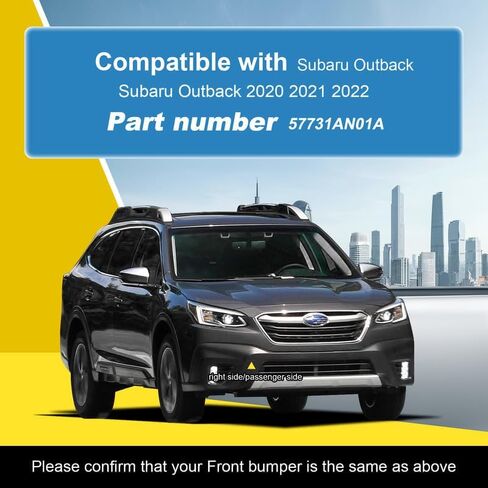 Car Front Bumper Tow Hook Cover Compatible with Subaru Outback 2020 2021 2022 Trailer Cover Cap 57731AN01A Towing Eye Cap Matte Black Right Passenger Side in Saudi Arabia