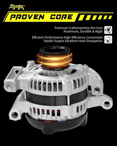 Oktiger V8 Upgraded Alternator for Toyota Sequoia 2008-2022 4.6L 5.7L, Tundra 2007-2021 4.6L 5.7L, for Lexus Gx460 2010-2022 4.6L, V8 12V 130A Clockwise 8-Groove Pulley, OE 27060-0S010 in Kuwait