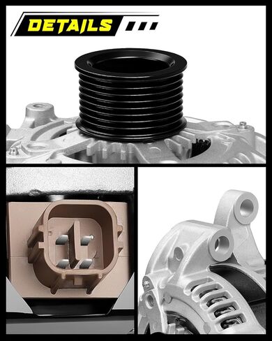 Oktiger V8 Upgraded Alternator for Toyota Sequoia 2008-2022 4.6L 5.7L, Tundra 2007-2021 4.6L 5.7L, for Lexus Gx460 2010-2022 4.6L, V8 12V 130A Clockwise 8-Groove Pulley, OE 27060-0S010 in Kuwait