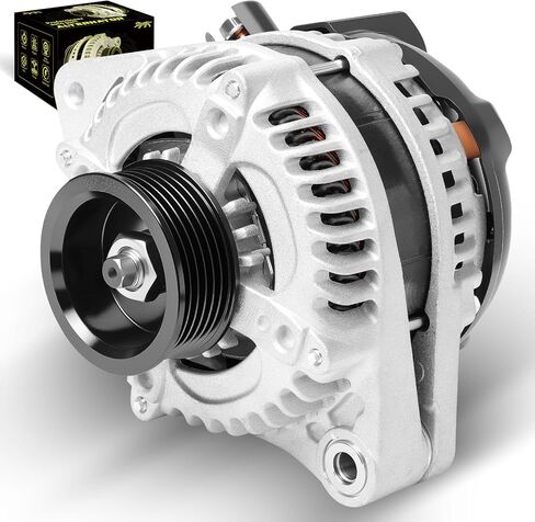 Oktiger Upgraded Alternator for Honda Odyssey 2005 2006 2007 3.5L, Pilot 2005-2008 3.5L, for Ridgeline 2006-2008 3.5L, for Acura Mdx Rl Tl, 12V 130A Clockwise 6-Groove Pulley, OE 31100-RDJ-A01 in Kuwait