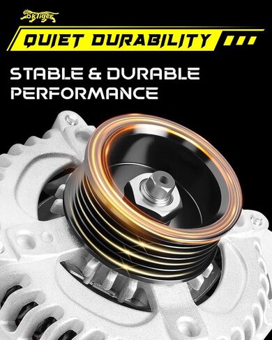 Oktiger Upgraded Alternator for Honda Odyssey 2005 2006 2007 3.5L, Pilot 2005-2008 3.5L, for Ridgeline 2006-2008 3.5L, for Acura Mdx Rl Tl, 12V 130A Clockwise 6-Groove Pulley, OE 31100-RDJ-A01 in Kuwait