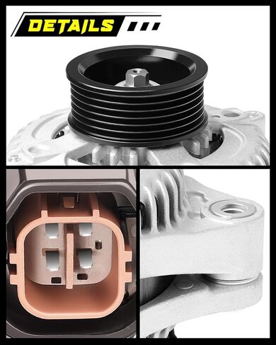 Oktiger Upgraded Alternator for Honda Odyssey 2005 2006 2007 3.5L, Pilot 2005-2008 3.5L, for Ridgeline 2006-2008 3.5L, for Acura Mdx Rl Tl, 12V 130A Clockwise 6-Groove Pulley, OE 31100-RDJ-A01 in Kuwait