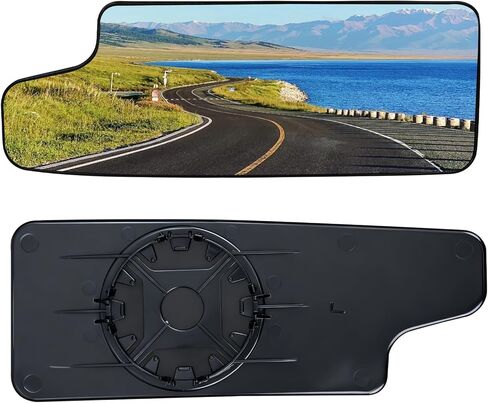 زجاج مرآة السحب العلوي للجانب الأيسر للسائق لسيارة Chevy Silverado وGMC Sierra 1500 2500 HD 3500 HD لعام 2019-2024، زجاج كبير ساخن مسطح رئيسي، زجاج مرآة بديل مع لوحة خلفية و3 مقاطع معدنية in Kuwait