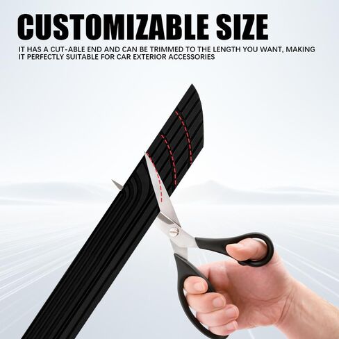 واقي ممتص الصدمات الخلفي للسيارة، واقي ممتص للصدمات، واقي دخول باب صندوق السيارة المطاطي المضاد للخدش، ملحقات السيارة الخارجية شريط حماية الباب الخلفي غير قابل للانزلاق عالمي لشاحنة الدفع الرباعي in Kuwait