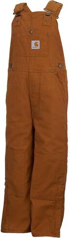 Carhartt boys Bib Overalls (Lined and Unlined),Carhartt Brown Canvas,14 in Kuwait