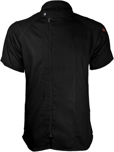 ChefsCloset Personalized Jamison Men's Short Sleeve Chef Coat – Embroidered Chef Jacket with Offset Zipper and Mesh Panels in Saudi Arabia
