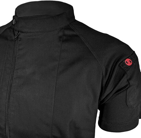 ChefsCloset Personalized Jamison Men's Short Sleeve Chef Coat – Embroidered Chef Jacket with Offset Zipper and Mesh Panels in Saudi Arabia