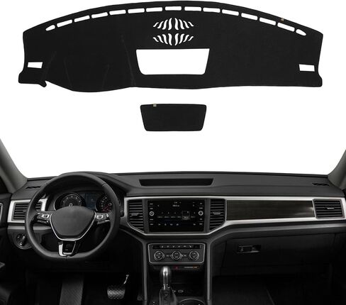 KEYOOG Dashboard Cover Dash Mat Fit for Vo-lkswa-gen 2023-2018 Atlas,Atlas Cross Sport (Without HUD Models),Car Dash Board Mat Anti-Glare Carpet,Non-Slip Pad Sunshield Protector (Black) in Kuwait