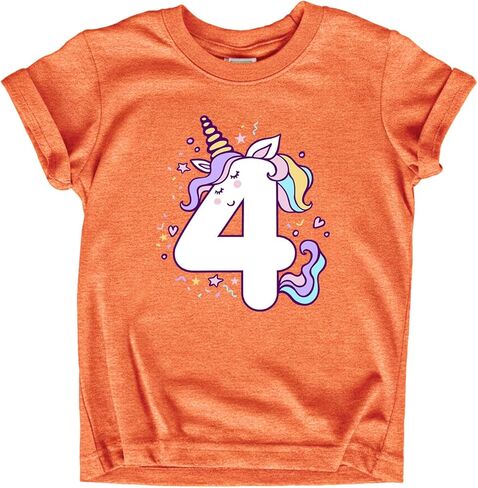 Unicorn 4th Birthday Shirts for Toddler Girls Outfit 4 Year Old Fourth Four Shirt in Kuwait