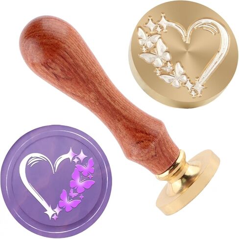 Love Wax Seal Stamp Sealing Wax Stamps 25mm Removable Brass Seal Stamp with Wood Handle for Wedding Invitations Envelopes Gift Packing Craft Notebooks Postcards in Saudi Arabia