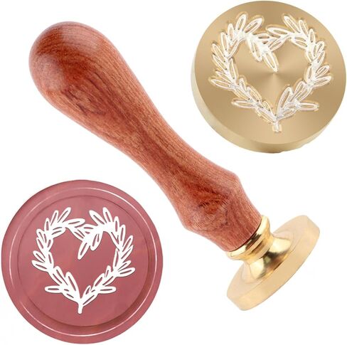 Love Wax Seal Stamp Sealing Wax Stamps 25mm Removable Brass Seal Stamp with Wood Handle for Wedding Invitations Envelopes Gift Packing Craft Notebooks Postcards in Saudi Arabia