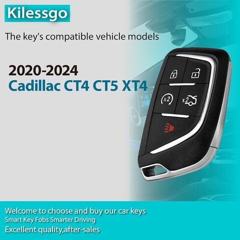Replacement for Cadillac CT4 CT5 XT4 2020 2021 2022 2023 2024 Key Fob YG0G20TB1 433MHz 49 5 Buttons in Kuwait