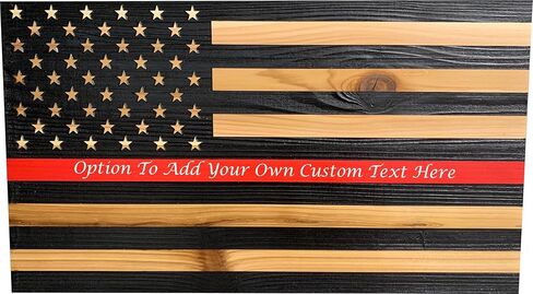 Bellewood Designs Customizable Wood Blue Line American Flag Wall Decor 18.5 x 10.5" Police Officer Wall Plaque for Graduates, Retiring Police, Honoring Years of Service Personalized American Flag in Four Styles (Blue Line) in Kuwait