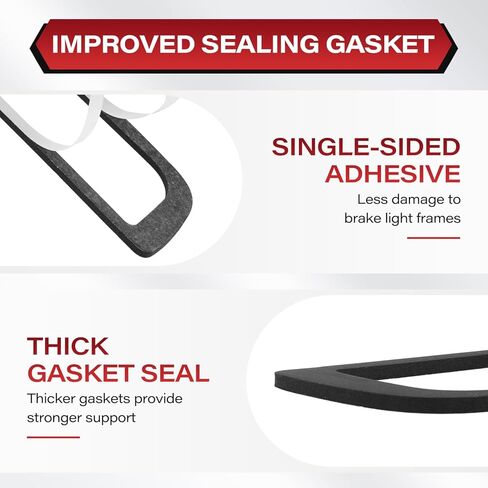 قطعتان من حشية ختم ضوء الفرامل الثالثة، متوافقة مع 2014-2018 Chevy Silverado 1500 2500HD 3500HD GMC Sierra 1500 2500HD 3500HD حشية إضاءة توقف عالية، لاصق من جانب واحد in Kuwait