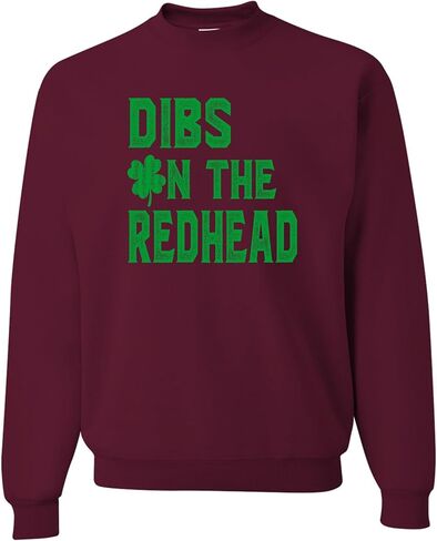 Go All Out Dibs On The Redhead Funny St. Patrick's Day Mens Sweatshirt Crewneck in Kuwait