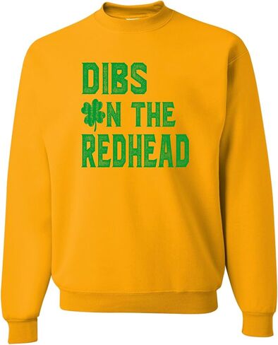 Go All Out Dibs On The Redhead Funny St. Patrick's Day Mens Sweatshirt Crewneck in Kuwait