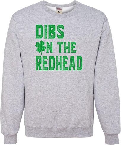 Go All Out Dibs On The Redhead Funny St. Patrick's Day Mens Sweatshirt Crewneck in Kuwait