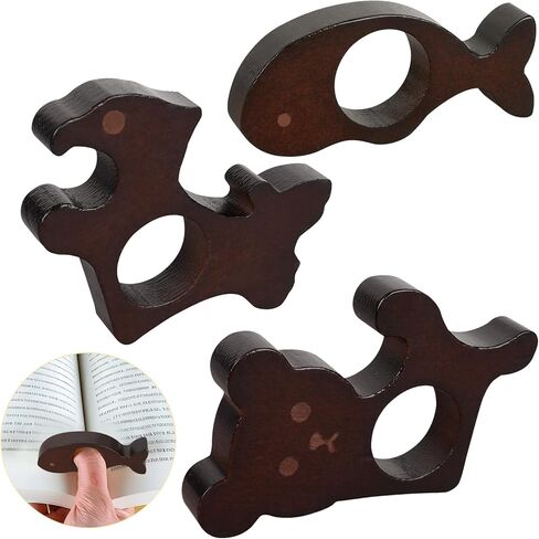 Book Page Holder，3 Pack,Bamboo Book Holder for Reading,Eagle, bear, whale shapes,Ideal Book Reader Gifts & Reading Accessories, Book Lovers & Literary Gift in Saudi Arabia