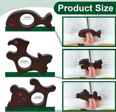 Book Page Holder，3 Pack,Bamboo Book Holder for Reading,Eagle, bear, whale shapes,Ideal Book Reader Gifts & Reading Accessories, Book Lovers & Literary Gift in Saudi Arabia