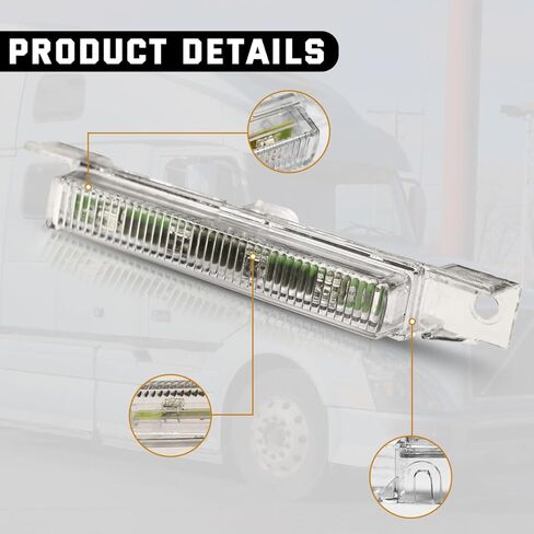 5PCS VNL Top Lamp Clear LED Roof Cab Marker Lights Fit for Volvo VNL 2003-2017 Trucks 12V Top Marker Lamp White Color(White) in Saudi Arabia