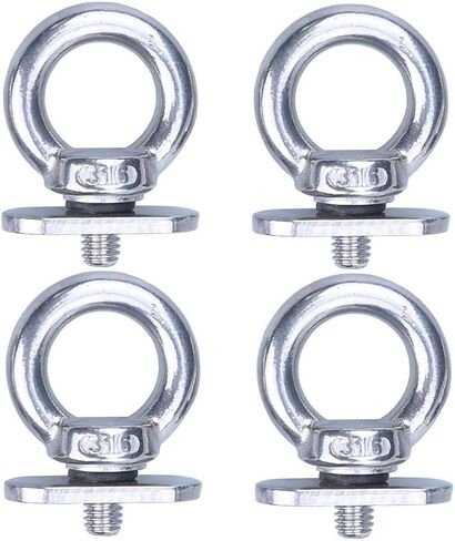 MIZUGIWA Kayak Track Mount Tie Downs,Track Mount Vertical Tie Down Eyelets Rail, Eye Bolt Tie Down Rings for Kayak,Canoe,Securing Cooler,Pack of 4 in Kuwait