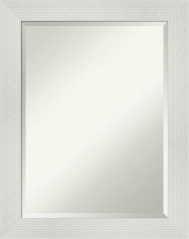 Amanti Art Bathroom Mirror, Mosaic White Wall Mirror for use as Bathroom Vanity Mirror Over Sink (24.5 x 20.5 in.) Beveled Mirror, White Mirror, Casual Mirror from WI, USA in Saudi Arabia