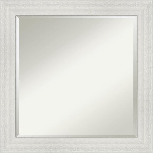 Amanti Art Bathroom Mirror, Mosaic White Wall Mirror for use as Bathroom Vanity Mirror Over Sink (24.5 x 20.5 in.) Beveled Mirror, White Mirror, Casual Mirror from WI, USA in Saudi Arabia