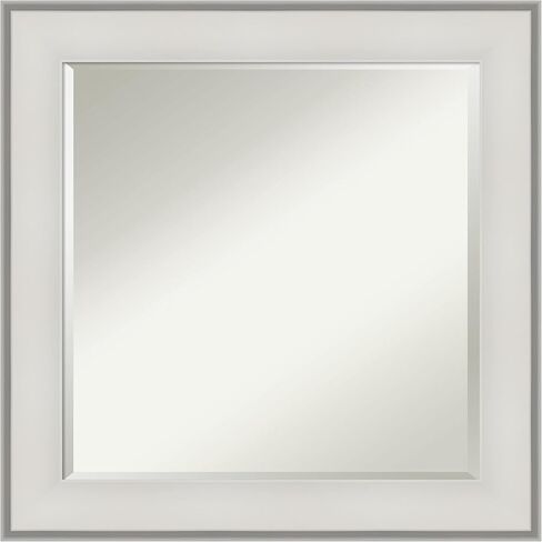 Amanti Art Bathroom Mirror, Mosaic White Wall Mirror for use as Bathroom Vanity Mirror Over Sink (24.5 x 20.5 in.) Beveled Mirror, White Mirror, Casual Mirror from WI, USA in Saudi Arabia