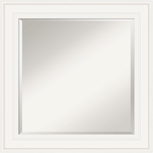 Amanti Art Bathroom Mirror, Mosaic White Wall Mirror for use as Bathroom Vanity Mirror Over Sink (24.5 x 20.5 in.) Beveled Mirror, White Mirror, Casual Mirror from WI, USA in Saudi Arabia