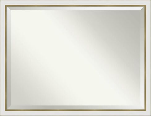 Amanti Art Bathroom Mirror, Mosaic White Wall Mirror for use as Bathroom Vanity Mirror Over Sink (24.5 x 20.5 in.) Beveled Mirror, White Mirror, Casual Mirror from WI, USA in Saudi Arabia