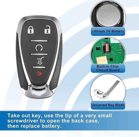 X AUTOHAUX 2pcs 5 Button 315MHz HYQ4AA SUV Keyless Entry Remote Control Key Fob for Chevrolet Equinox 2018-2021 Replacement Proximity Smart Fob 46 Chip in Saudi Arabia