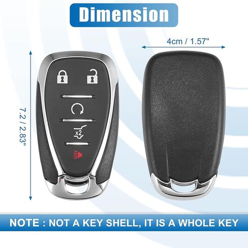 X AUTOHAUX 2pcs 5 Button 315MHz HYQ4AA SUV Keyless Entry Remote Control Key Fob for Chevrolet Equinox 2018-2021 Replacement Proximity Smart Fob 46 Chip in Saudi Arabia