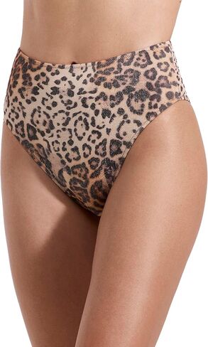 Gottex Luma Jasper High Waist Bikini Bottom- Shimmer Animal Print, High Leg, Light Bottom Coverage, Tops Sold Separately in Saudi Arabia