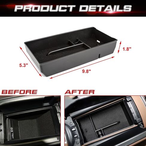 x xotic tech Auto Interior Center Console Armrest Black Storage Organizer Box Phone Coin Card Container Insert Drawer Tray + Red Cup Coaster, Compatible with Mercedes Benz E Class W213 2021-2023 in Saudi Arabia