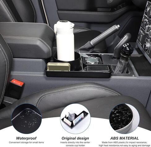 Center Console Organizer Compatible with INEOS Grenadier 2020-2024, 2-in-1 Center Console Storage Box Cup Holder ABS Material Insert Tray Accessories in Saudi Arabia