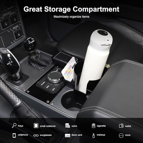 Center Console Organizer Compatible with INEOS Grenadier 2020-2024, 2-in-1 Center Console Storage Box Cup Holder ABS Material Insert Tray Accessories in Saudi Arabia