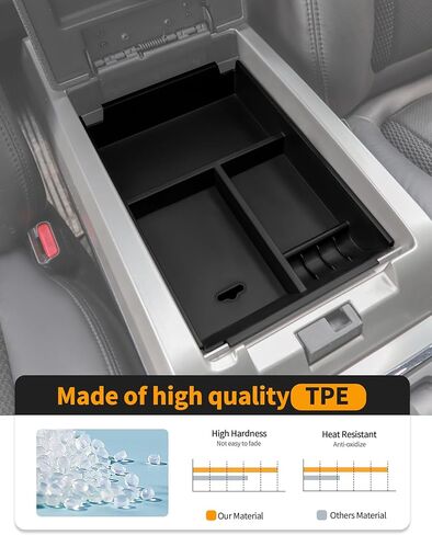 Hoolcar for Ford F150 2009-2014 Center Console Organizer Armrest Storage Tray Interior Accessories ABS Plastic Black in Saudi Arabia