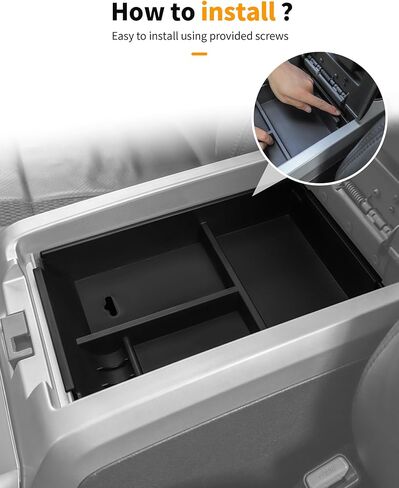 Hoolcar for Ford F150 2009-2014 Center Console Organizer Armrest Storage Tray Interior Accessories ABS Plastic Black in Saudi Arabia