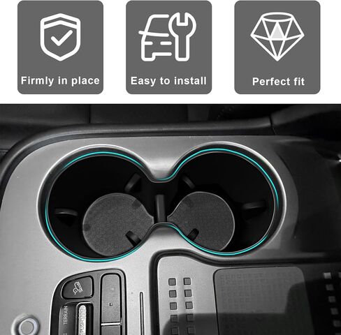 BestEvMod Center Console Cup Holder Insert Compatible with 2026 2025 Hyundai Ioniq 9 Accessories Waterproof Non-Slip Easy to Clean TPE Material Custom Fit Won't Affect OEM Cup Holder Limiters in Saudi Arabia